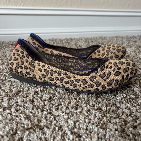 Rothy's | Women's Round Toe Leopard Animal Print Loafer Flats Size 6 Office - Picture 1 of 9